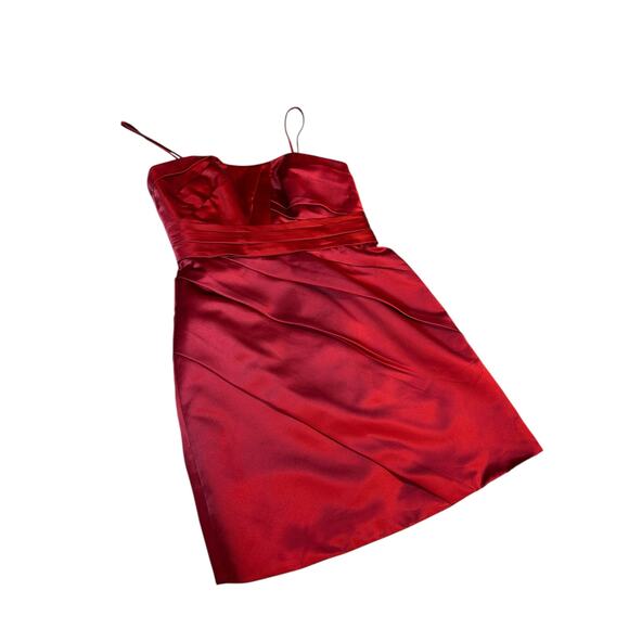 Red Satin Sorella Vita Sweetheart Cocktail Dress - Size 14 - Picture 10 of 16
